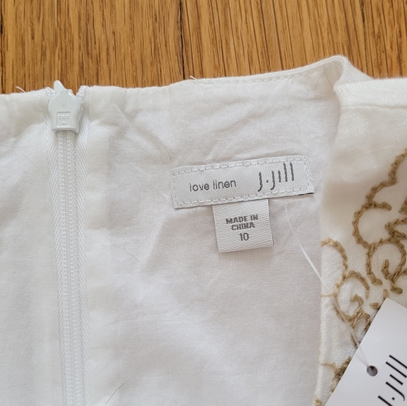 NWT J. JILL EMBROIDERED LOVE LINEN DRESS - Picture 4 of 4